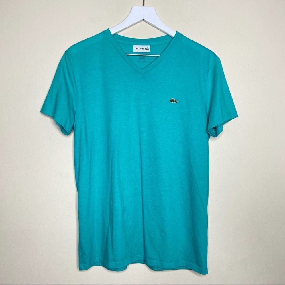 Lacoste Mens V-neck Pima Cotton T-Shirt Small - Picture 2 of 5